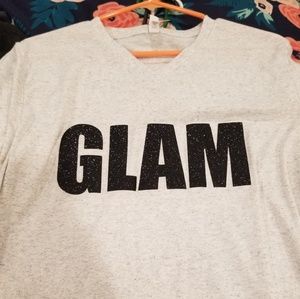 Glitter Glam V-Neck Graphic Tee